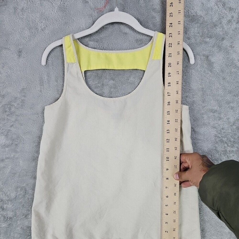 Patagonia Top Womens Size 4 Beige/Yellow Strap Combo Organic Cotton Lyocell Tank - Picture 3 of 6